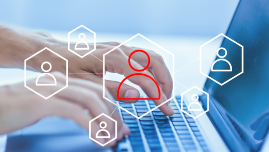 digital hiring laptop stock image