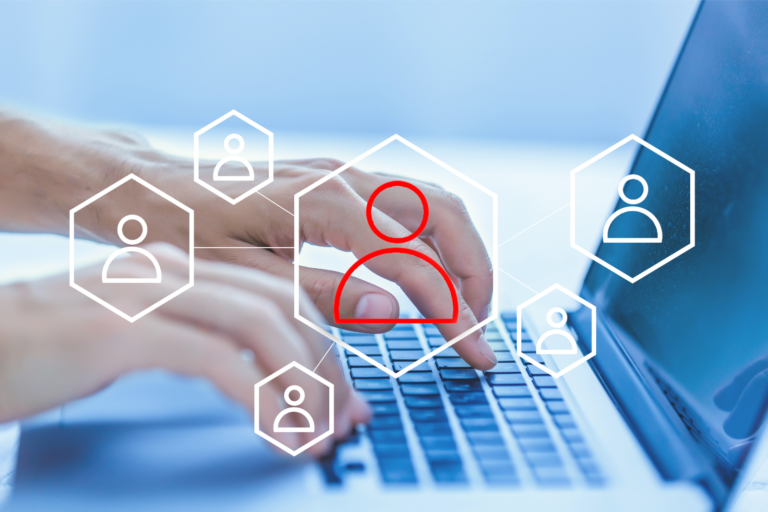 digital hiring laptop stock image
