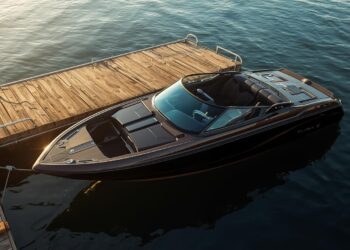 powersports boat on a dock