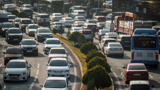 cars on busy road