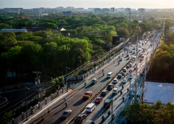 Traffic in Taguig City, Metro Manila, Philippines, on Wednesday, April 24, 2024. All of the major players in the Philippines' vast outsourcing industry, which is forecast to cross $38 billion in revenue this year, are rushing to rollout AI tools to stay competitive and defend their business models.