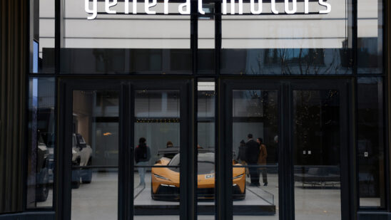 The General Motors global headquarters at Hudson's Detroit in Detroit, Michigan, US, on Monday, Jan. 12, 2026. CEO Mary Barra discussed GM's heritage and innovation for the future.