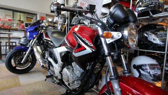 Yamaha Motor Co. motorcycles are displayed at a dealership in Tokyo, Japan, on Tuesday, Feb. 15, 2011. Yamaha Motor Corp., the world's second-biggest motorcycle maker, posted full-year profit of 18.30 billion yen, the company said in a statement today.