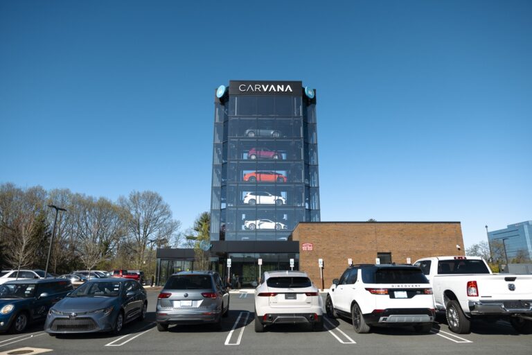 A Carvana vending machine in Uniondale, New York, US, on Tuesday, April 16, 2024. Carvana Co. is scheduled to release earnings figures on May 1. Photographer: Angus Mordant/Bloomberg