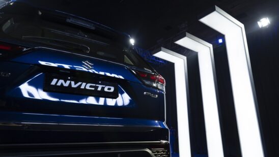 The Maruti Suzuki India Ltd. Invicto sport-utility vehicle during its launch in Gurgaon, India, on Wednesday, July 5, 2023. Maruti, known for making affordable cars for the mass market, unveiled a new SUV with a base price of 2.48 million rupees ($30,200) as it aims for a more affluent consumer base. Photographer: Ruhani Kaur/Bloomberg
