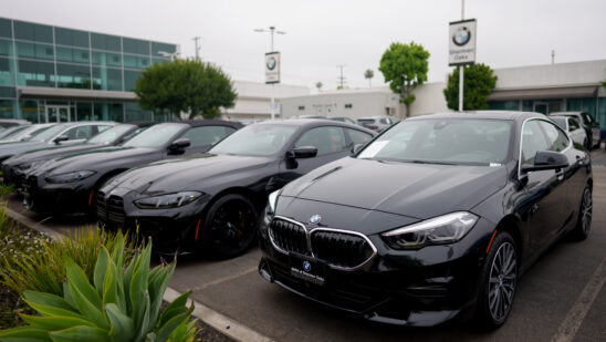 New BMW vehicles for sale at a BMW dealership in Los Angeles, California, US, on Wednesday, April 30, 2025. Companies around the world are sounding a warning that US President Donald Trump's import tariffs are beginning to wreak havoc on their businesses. Photographer: Eric Thayer/Bloomberg