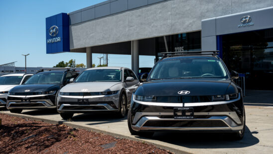 A Hyundai dealership in Richmond, California, US, on Thursday, May 29, 2025. Hyundai Motor Co. is preparing to increase the price all of its US vehicles as the automaker looks to cushion the blow from tariffs imposed by President Donald Trump, according to people familiar with the matter. Photographer: David Paul Morris/Bloomberg