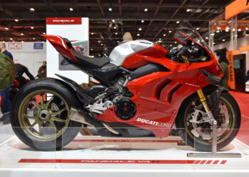 A Ducati Panigale V4 motorcycle.