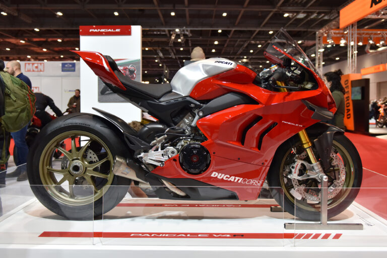 A Ducati Panigale V4 motorcycle.