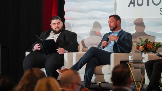 Left to right: Johnnie Martinez II, Deputy Editor, Auto Finance News and Justin Buzzell, Vice President of Financial Services, Morgan Automotive Group